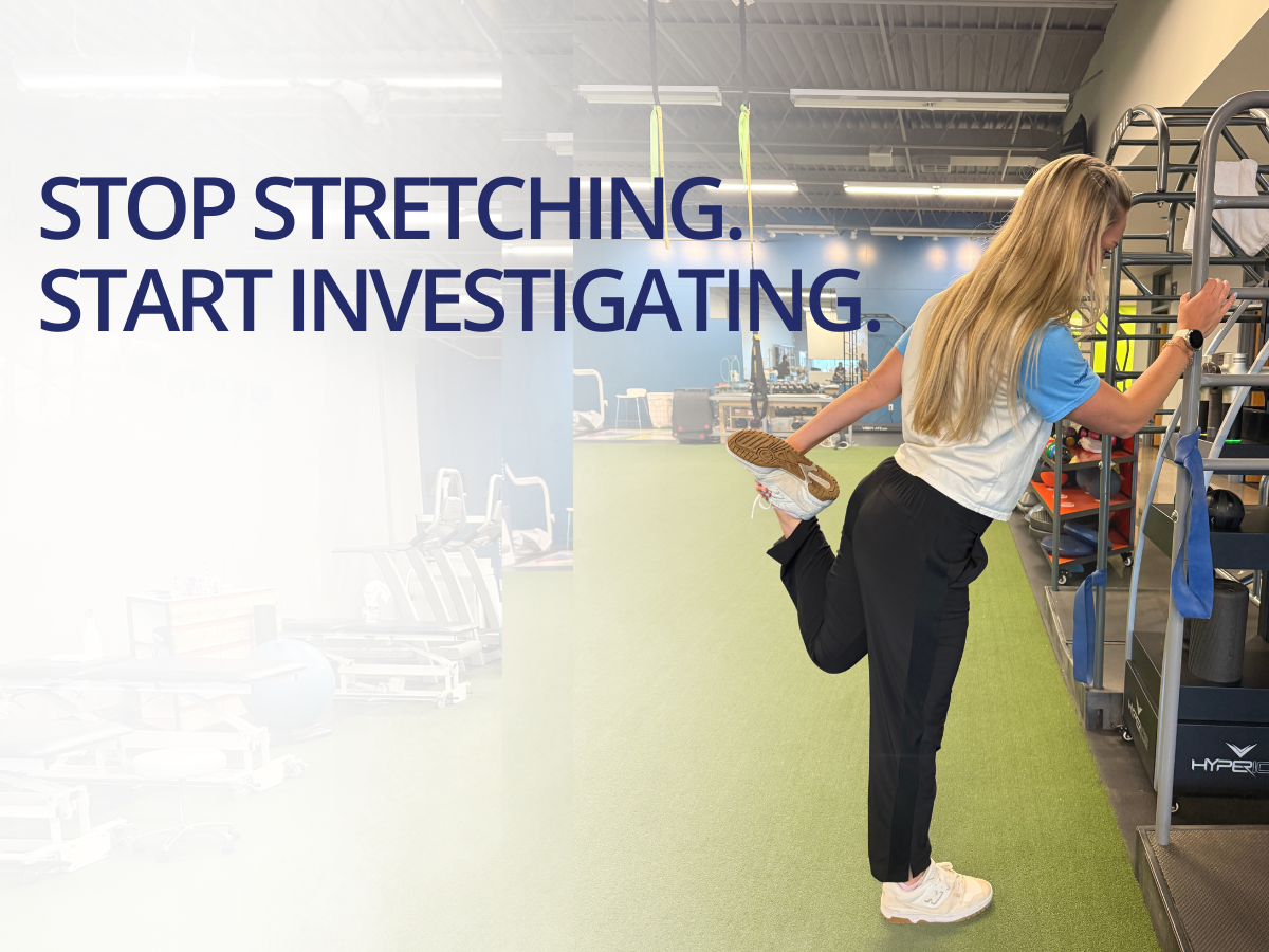 TruMove patient performing a strength based mobility exercise to improve flexibility and movement control